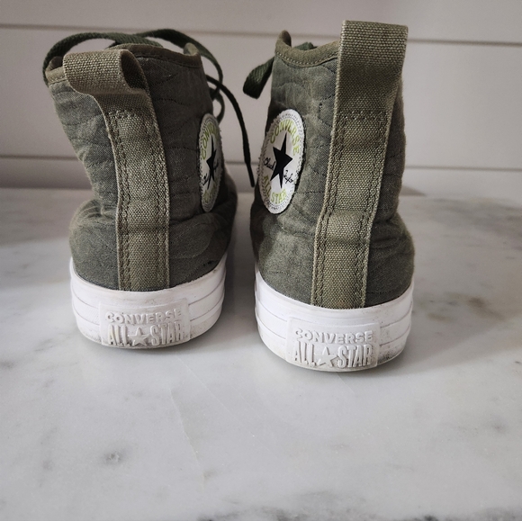 Converse Khaki Green Canvas High-Tops - Picture 5 of 9